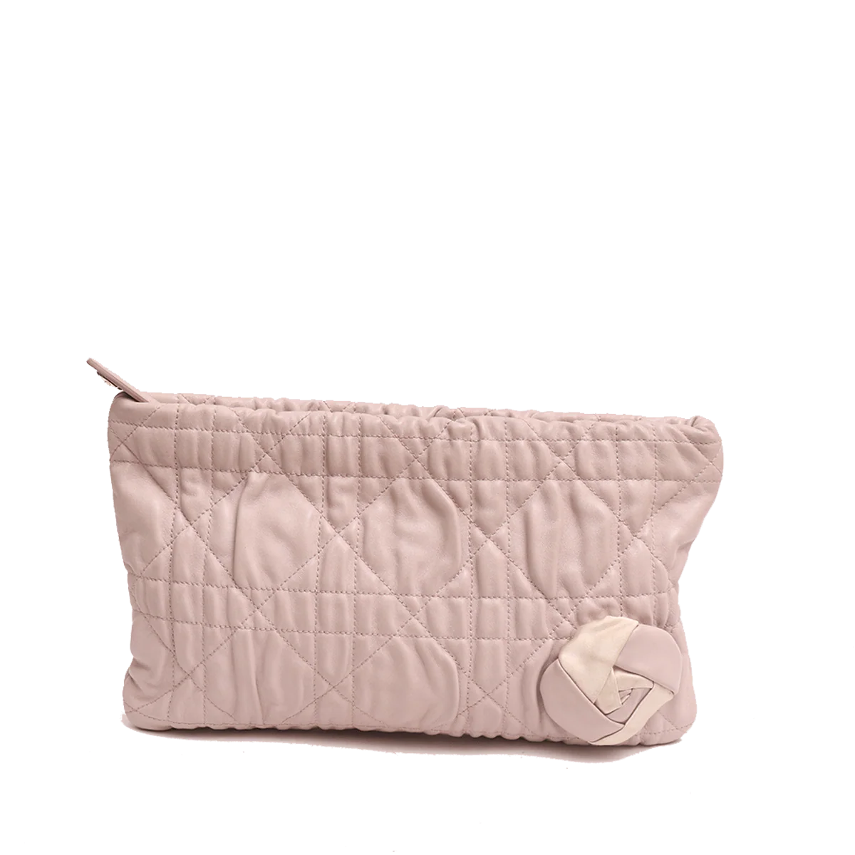 Quilted Cannage Flower Clutch