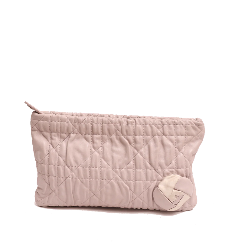 Quilted Cannage Flower Clutch