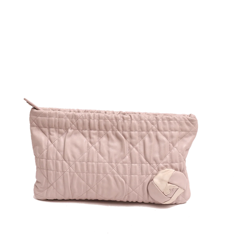Quilted Cannage Flower Clutch