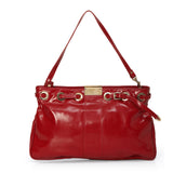 Cherry Red Patent Leather Shoulder Bag One Size