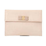 Beige leather Miss Varamah clutch