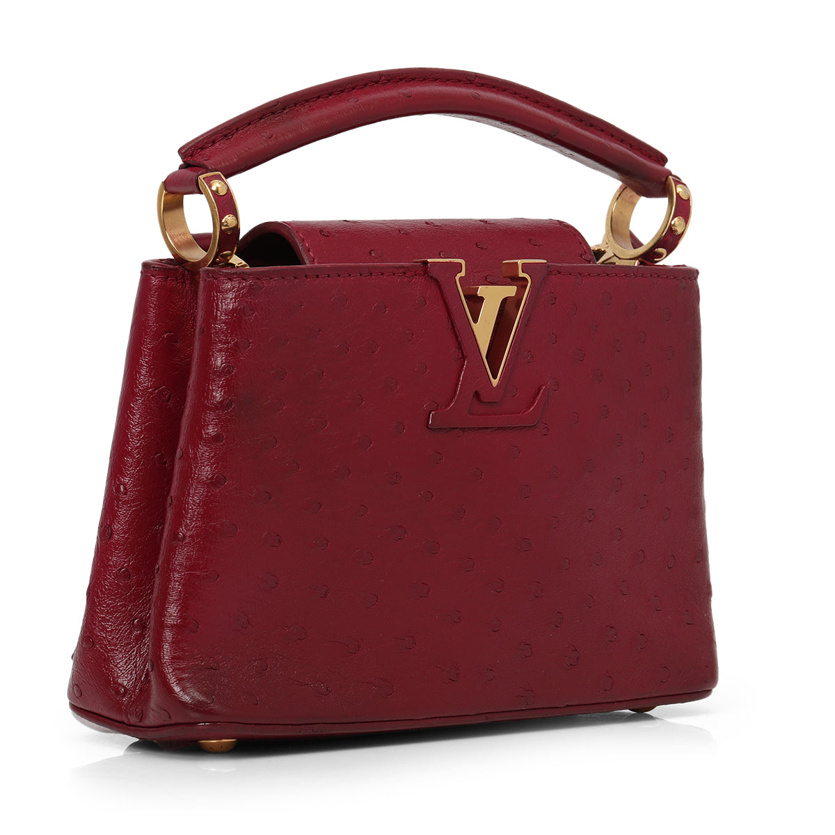 Capucines Mini Ostrich Leather Bag