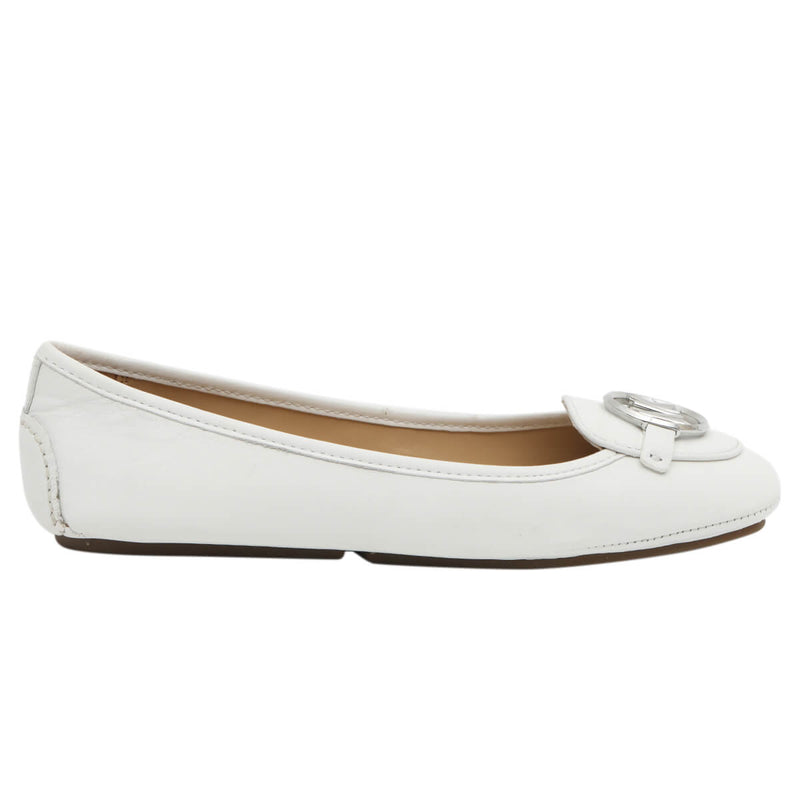 White Leather Ballerina/Size-8.5M