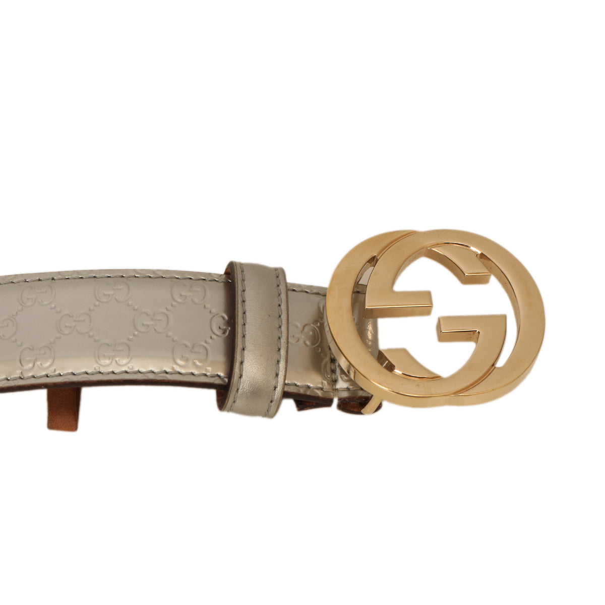 GG Buckle Leather Belt - 32