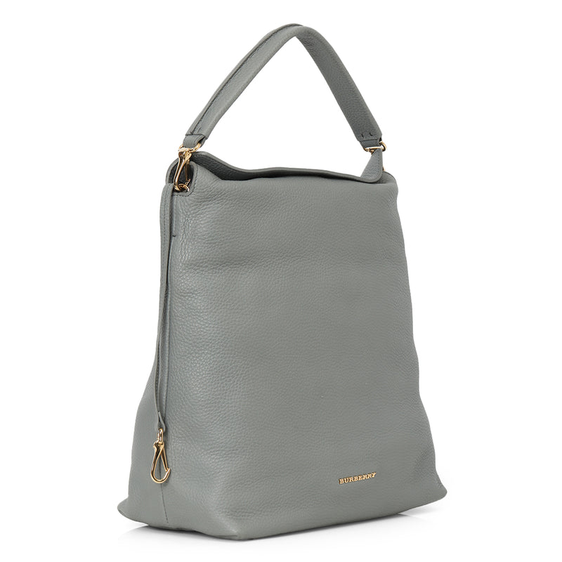 Calf Leather Grey Hobo Medium