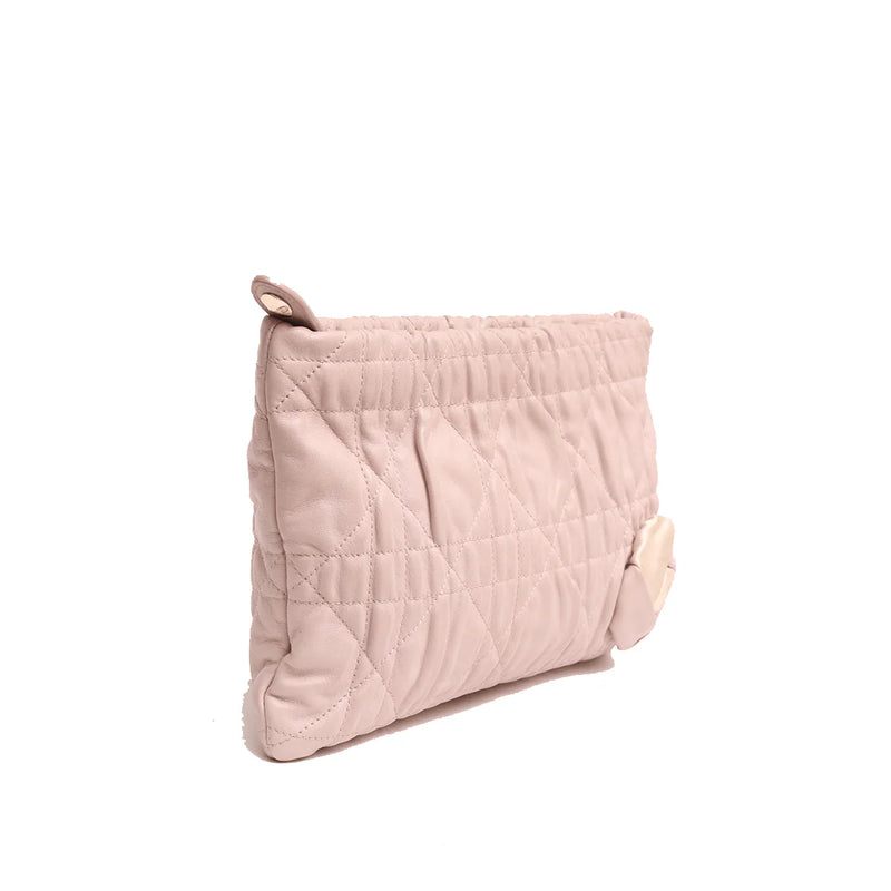 Quilted Cannage Flower Clutch