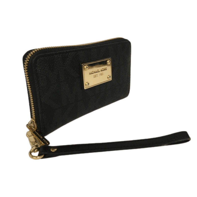 Black Leather Wristlet