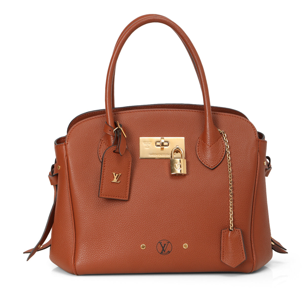 Brown Calfskin Leather Milla PM Satchel Bag