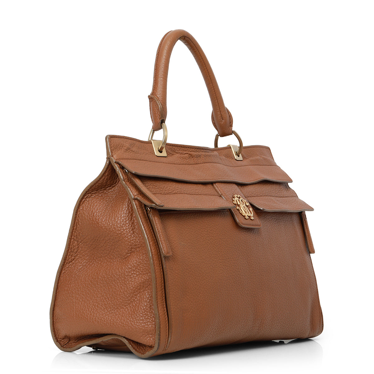 Tan Multiple Pockets Top Handle Bag One Size