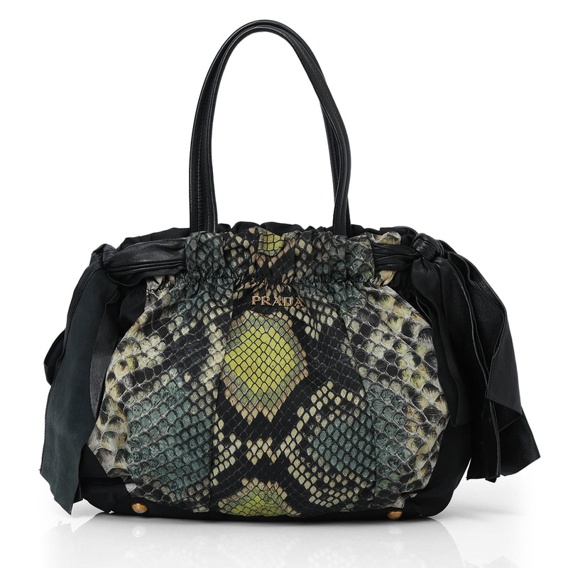 Nylon Stampata Pitone Bauletto Aperto Bag One Size