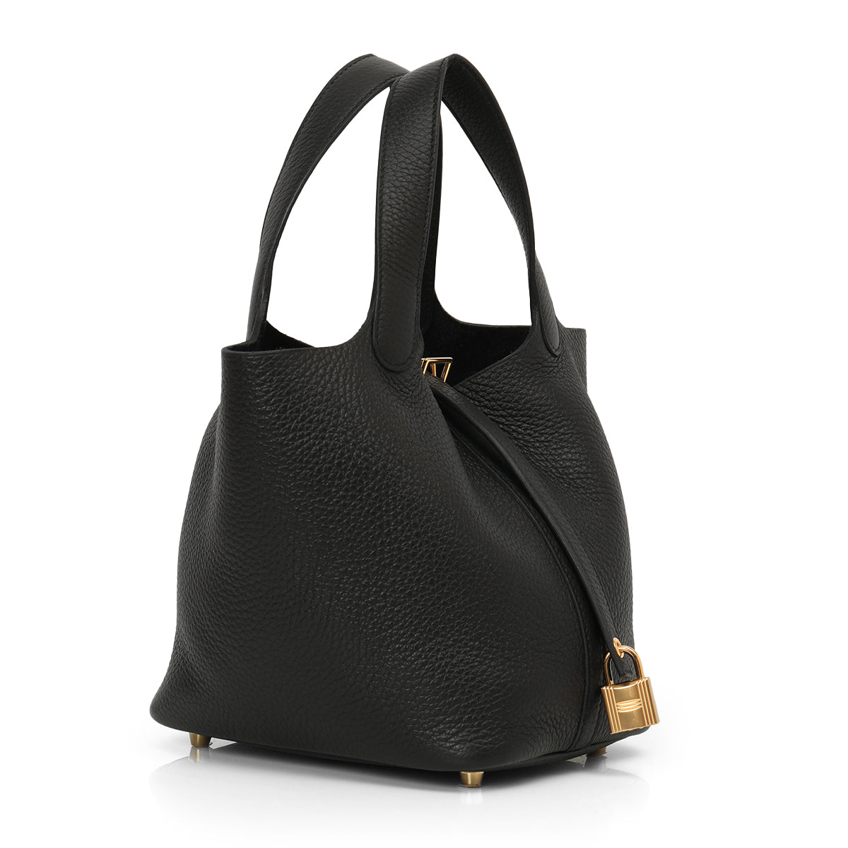 Picotin Lock 18 Black Clemence Leather