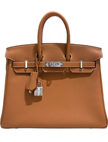 Birkin 25 Gold with Palladium Hardware Bag K Stamp