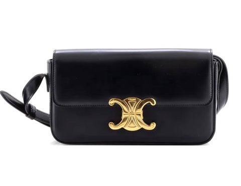 Claude Black Medium Sized In Shiny Calfskin