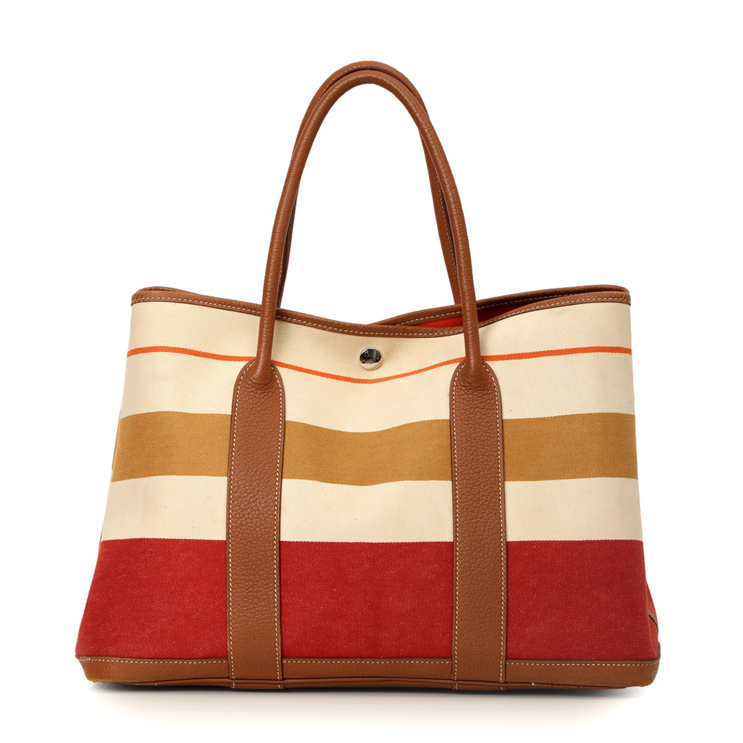 Multicolor Striped Canvas Garden Party 30 Tote Bag