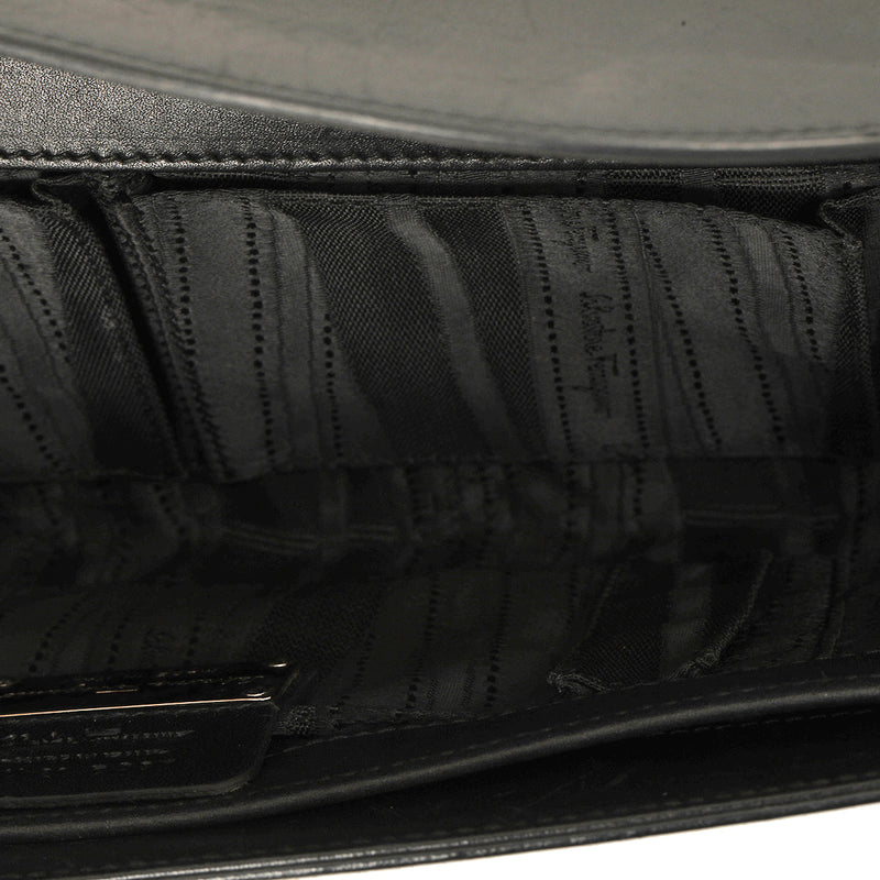Black leather Wristlet Clutch One Size