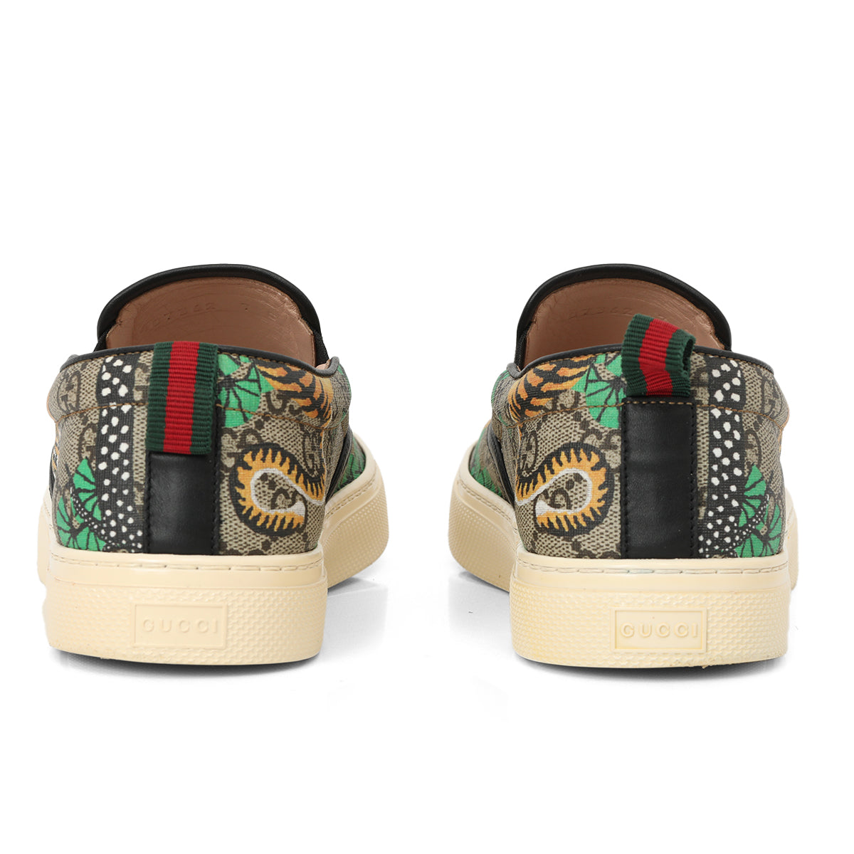 Shop Pre Owned Authentic Gucci GG Supreme Bengal Tiger slip-On
