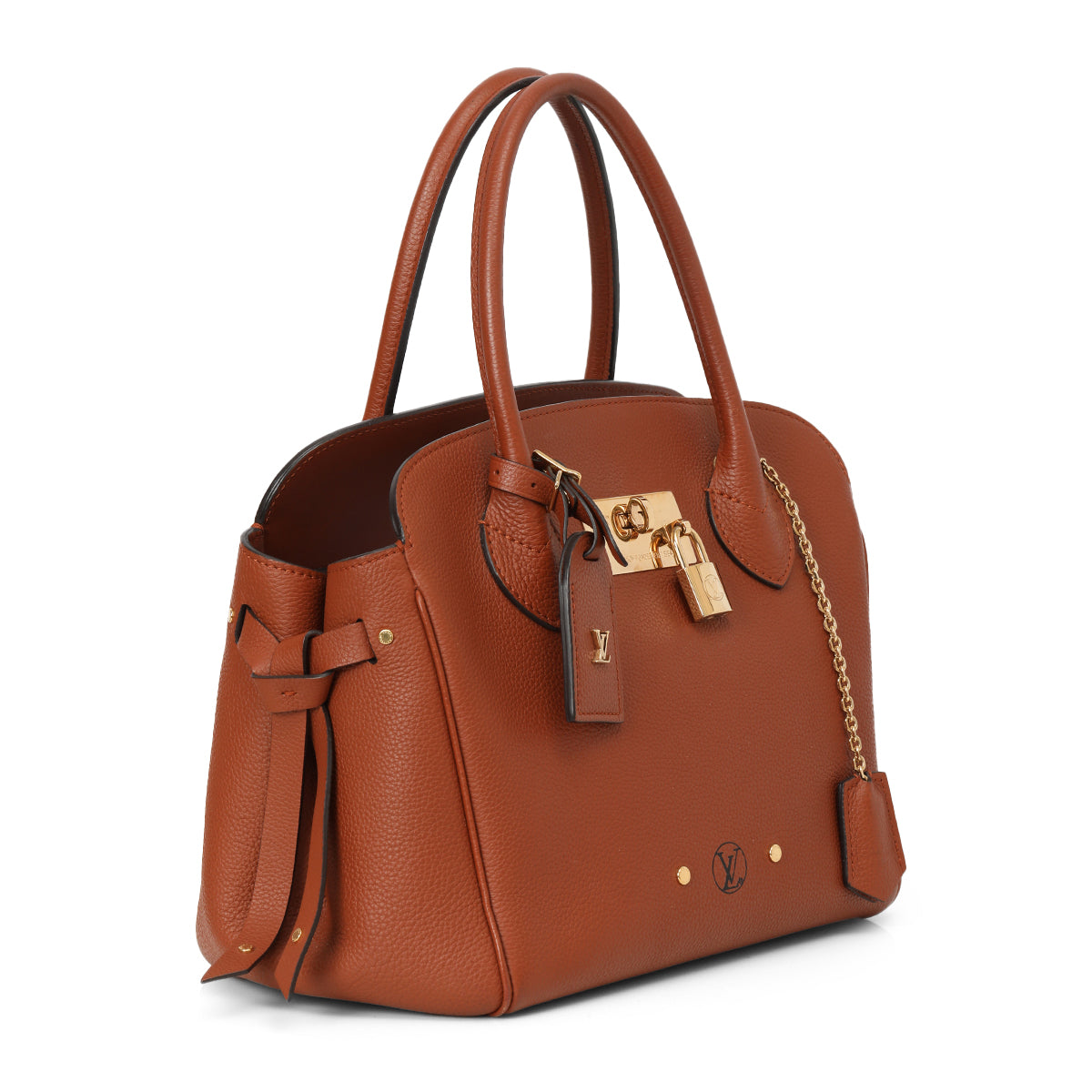 Brown Calfskin Leather Milla PM Satchel Bag