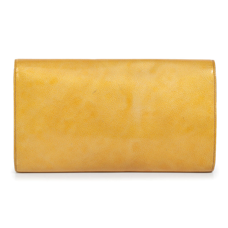 Mustard PatentÂ Leather Belle De Jour Clutch