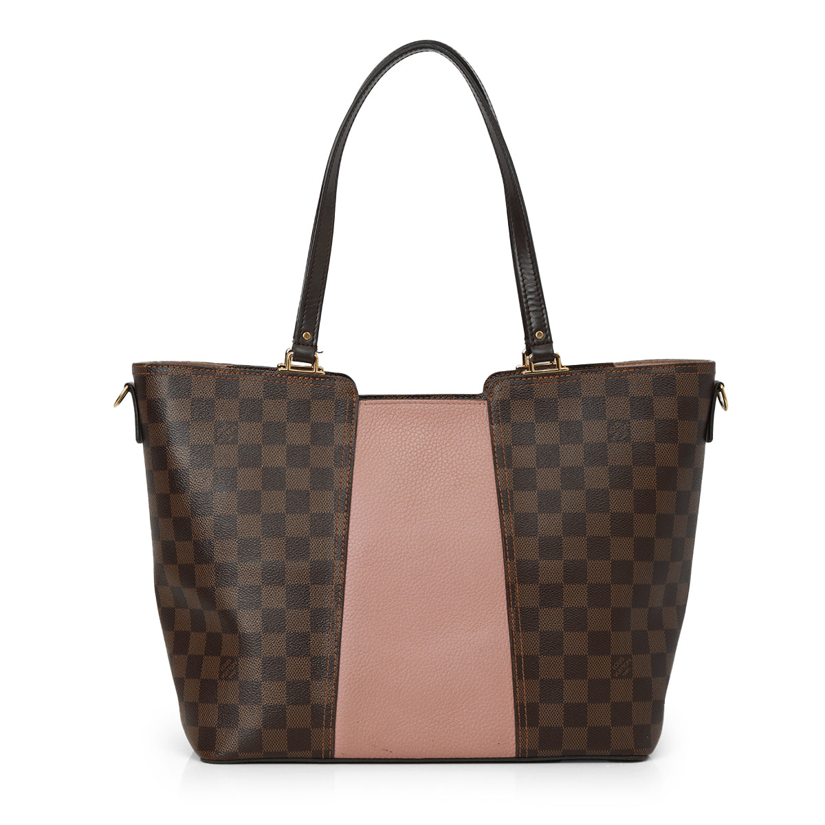 Damier Canvas And Magnolia Taurillion Leather Jersey Tote Bag One Size