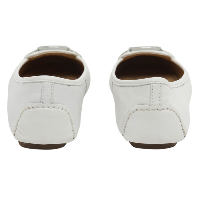 White Leather Ballerina/Size-8.5M