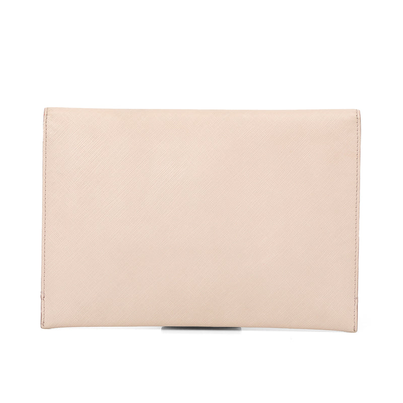 Beige leather Miss Varamah clutch