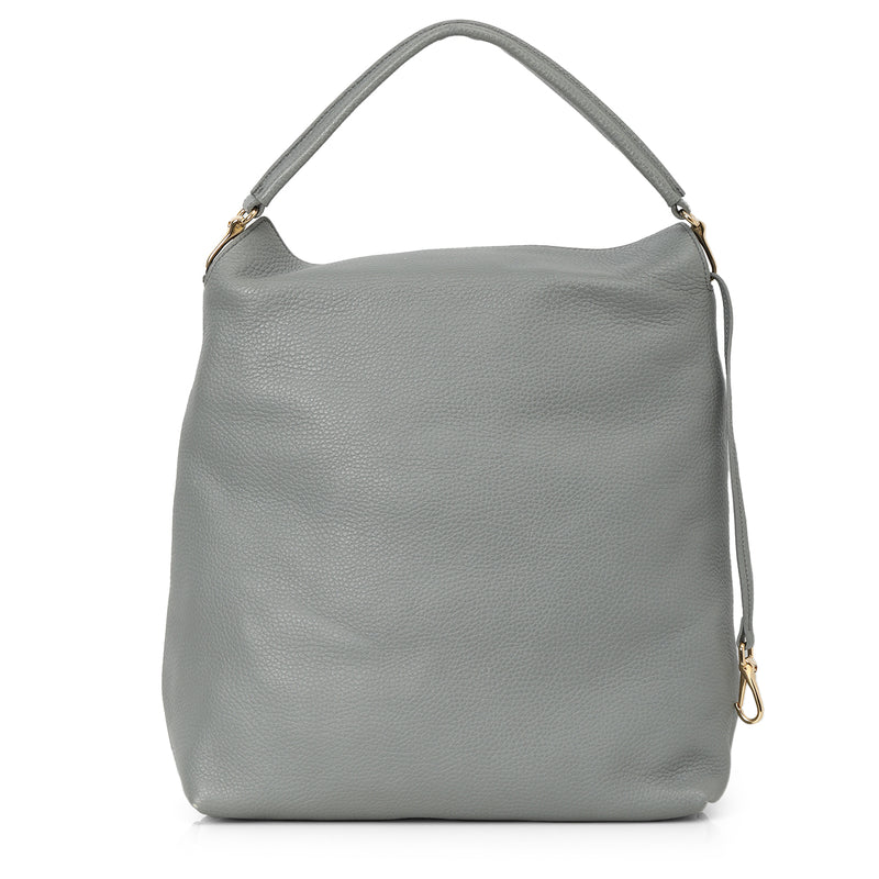 Calf Leather Grey Hobo Medium