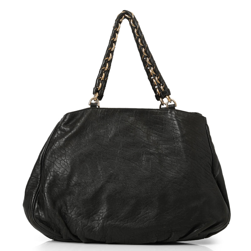 Large Leather Mia Chain Tote Large