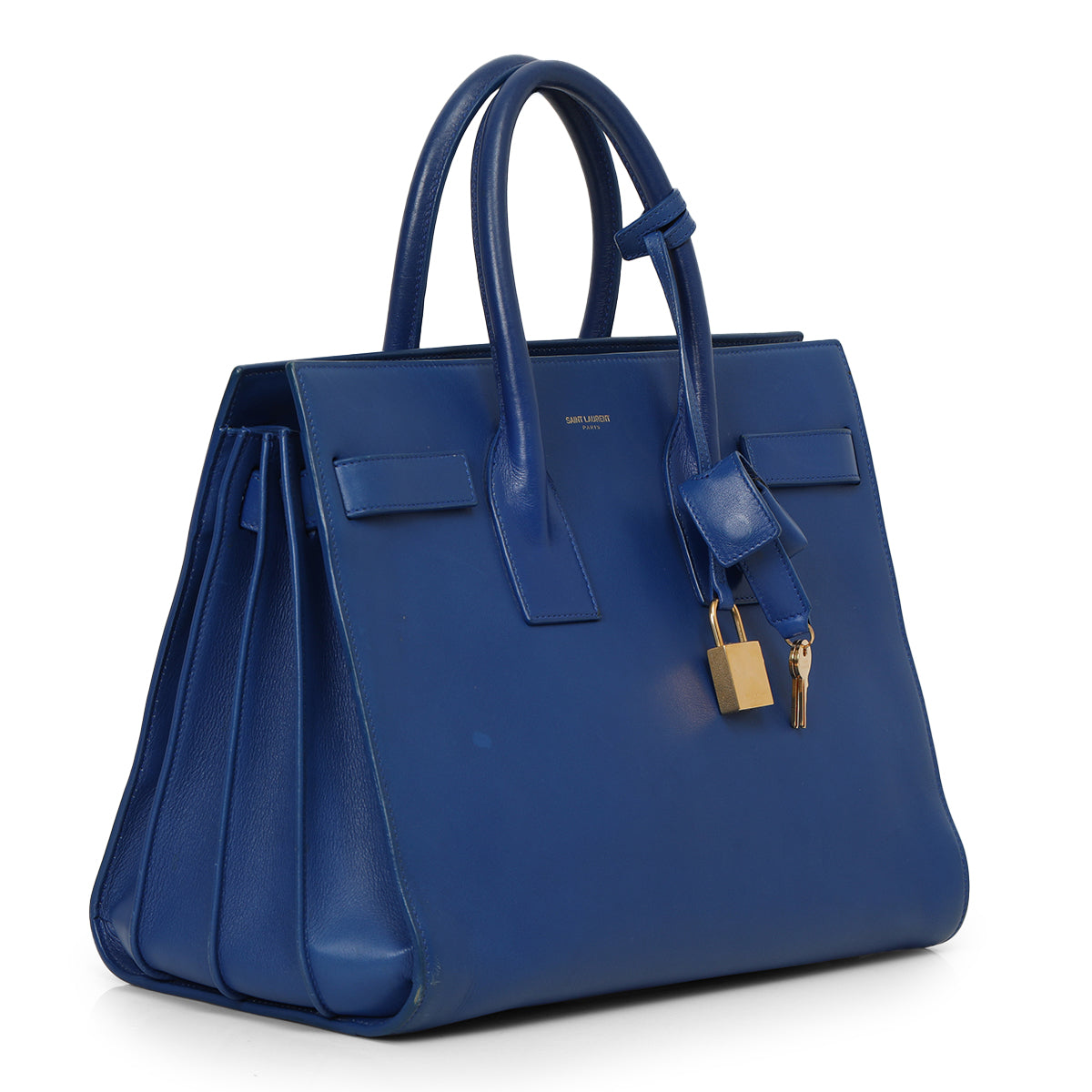 Blue Leather Classic Sac DE Jour Tote Medium