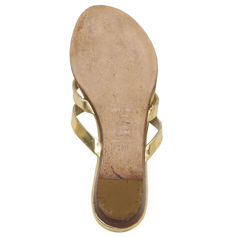 Gold Mirror Criss-Cross Flat /Size-35.5