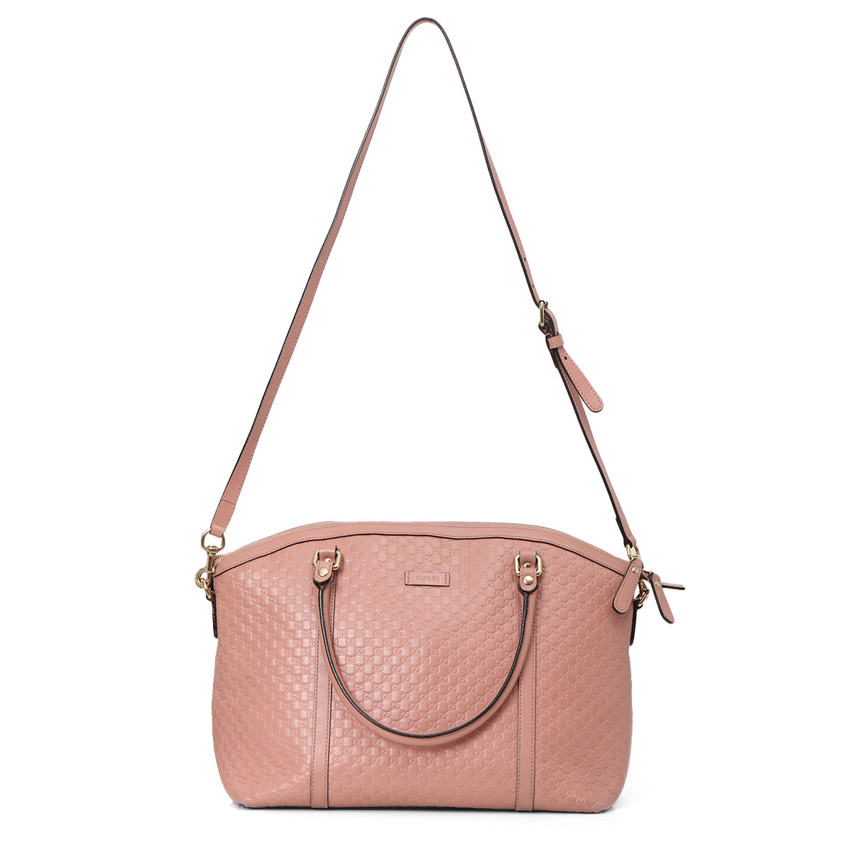 Pink Micro Guccissima Leather Large Dome Satchel