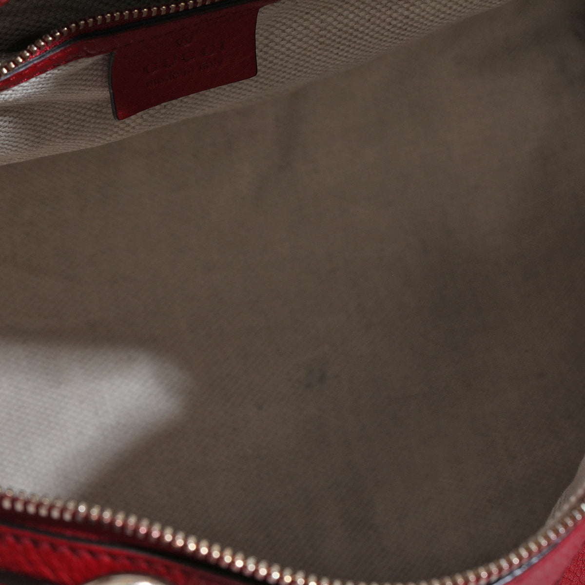 Red Pebbled Leather Soho Boston Bag