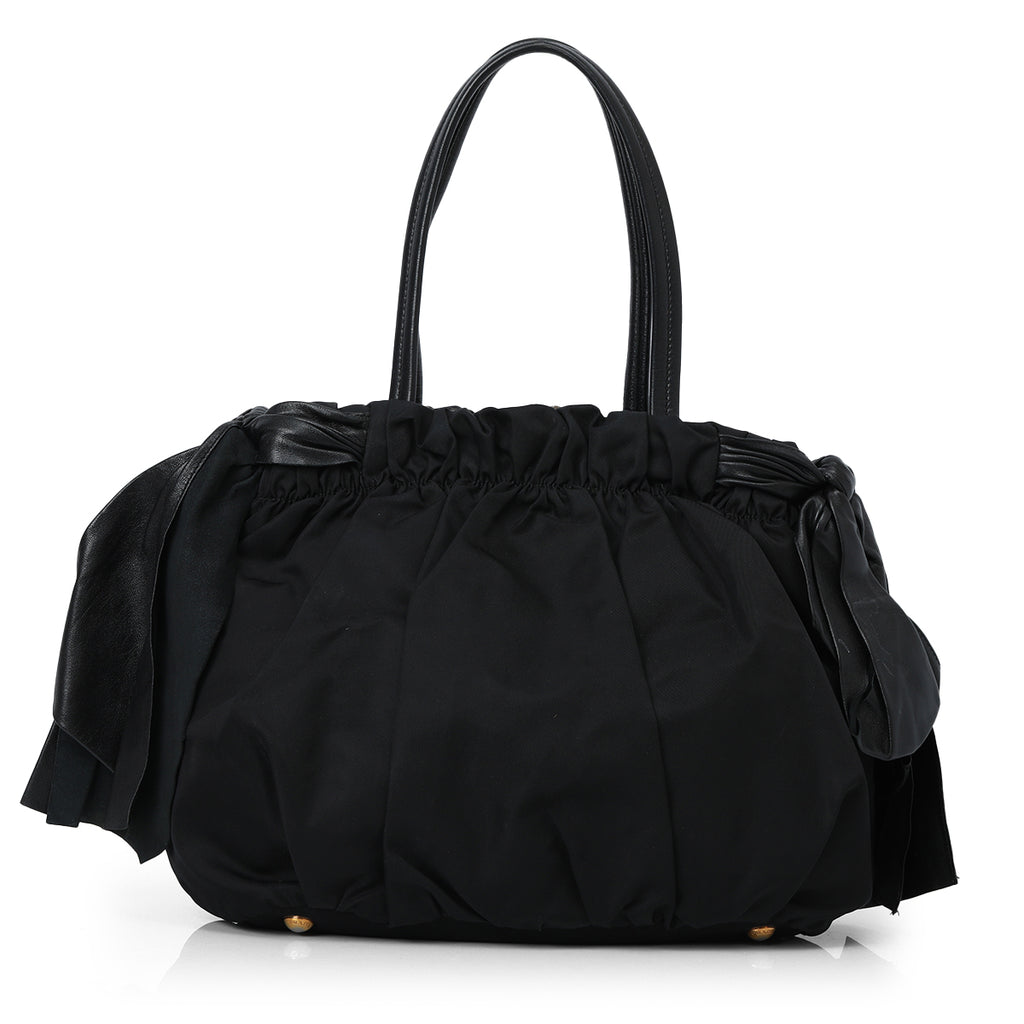 Shop Pre Owned Authentic Prada Nylon Stampata Pitone Bauletto