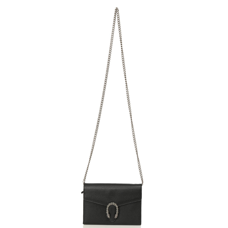Dionysus Black Leather Mini Chain Bag