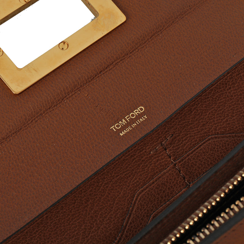Brown Leather Turnlock Natalia Continental Wallet