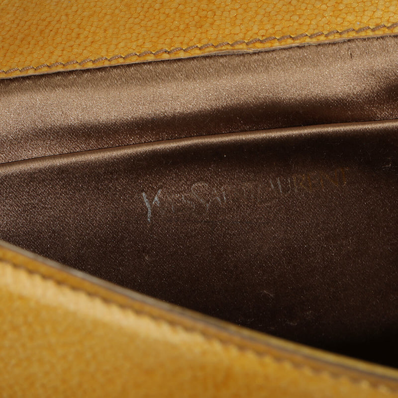 Mustard PatentÂ Leather Belle De Jour Clutch