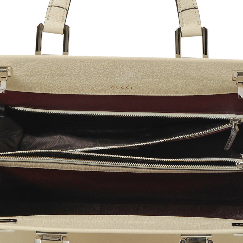 Gucci White Leather Medium Zumi Tote