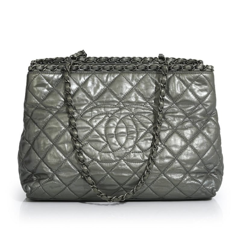 Women Chanel Chain Me Metallic Tote Bag Medium