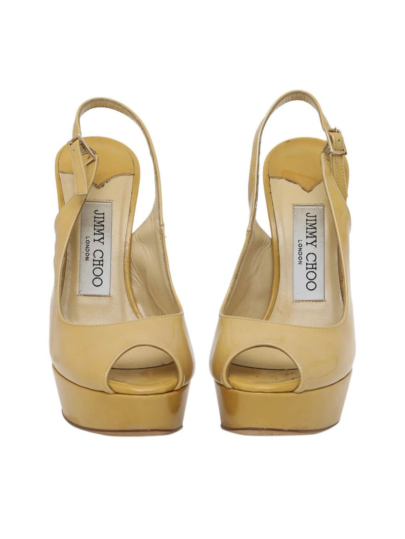 Nude Patent Leather High Heels/Size-35 EUR