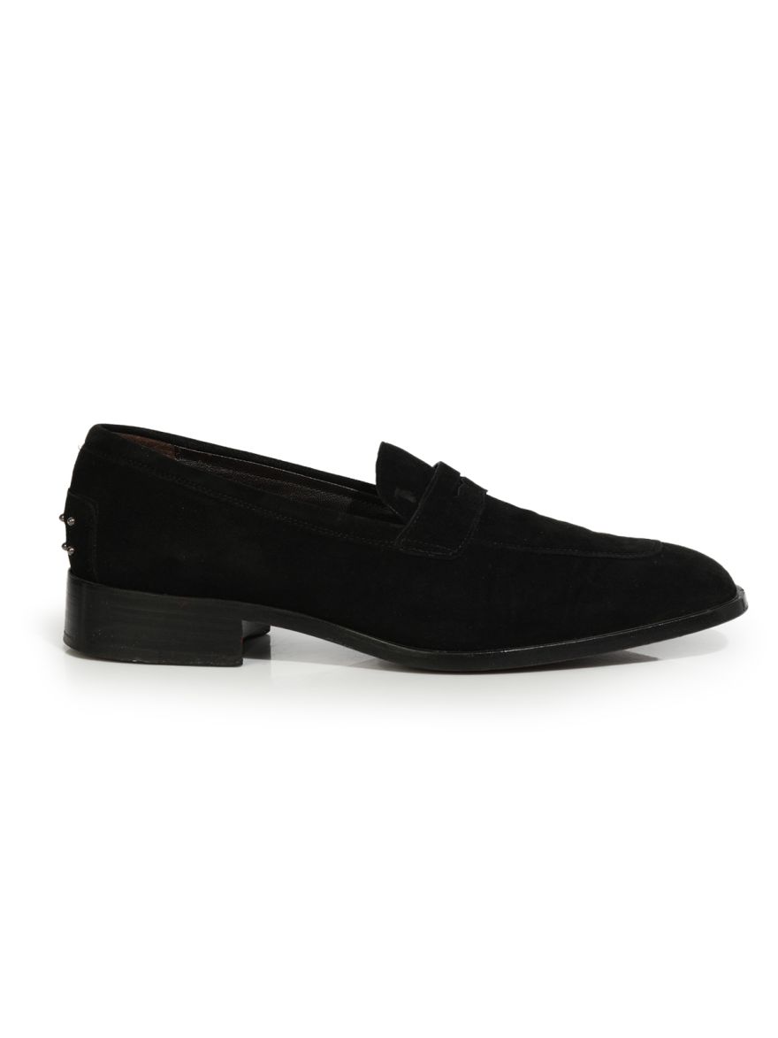 Tod'S Black Suede Leather Loafers / 36.5