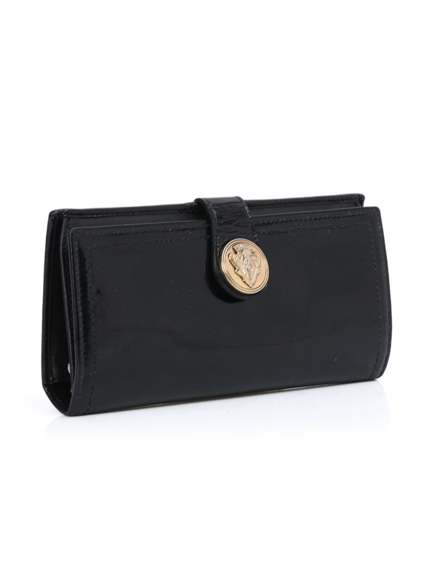 Black patent Leather Flap Wallet