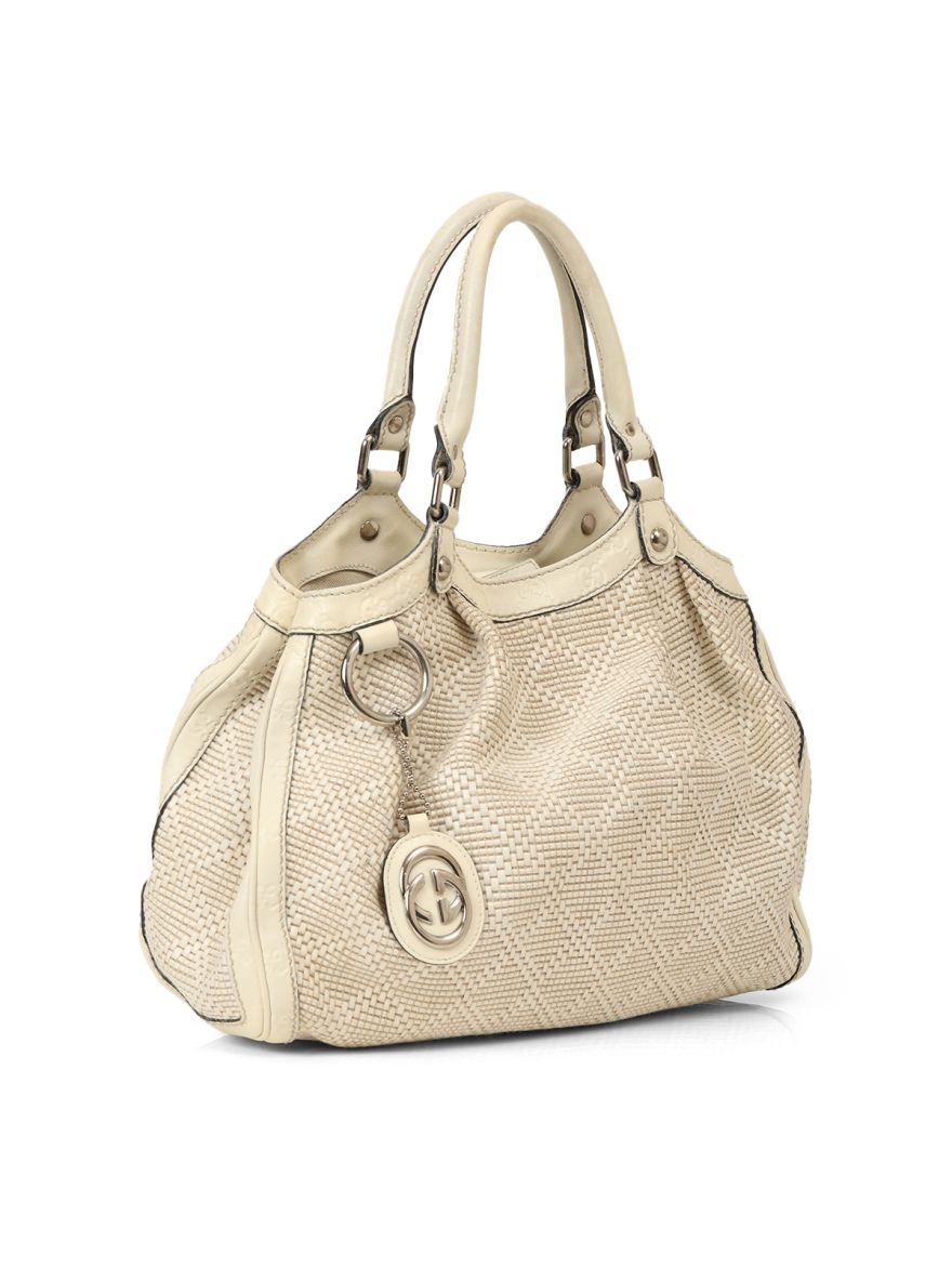 Medium Raffia Diamante Sukey Tote