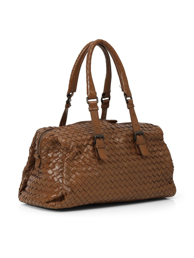 Brown Intrecciato Leather Montaigne Bag One Size