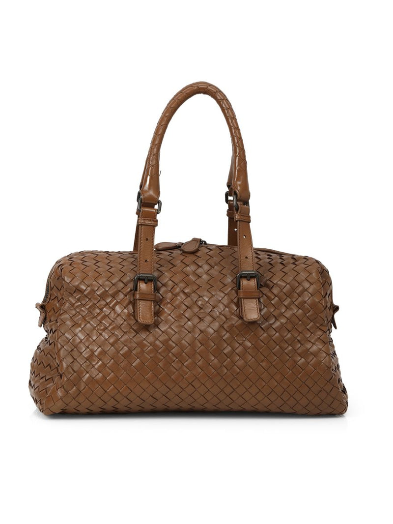 Brown Intrecciato Leather Montaigne Bag One Size