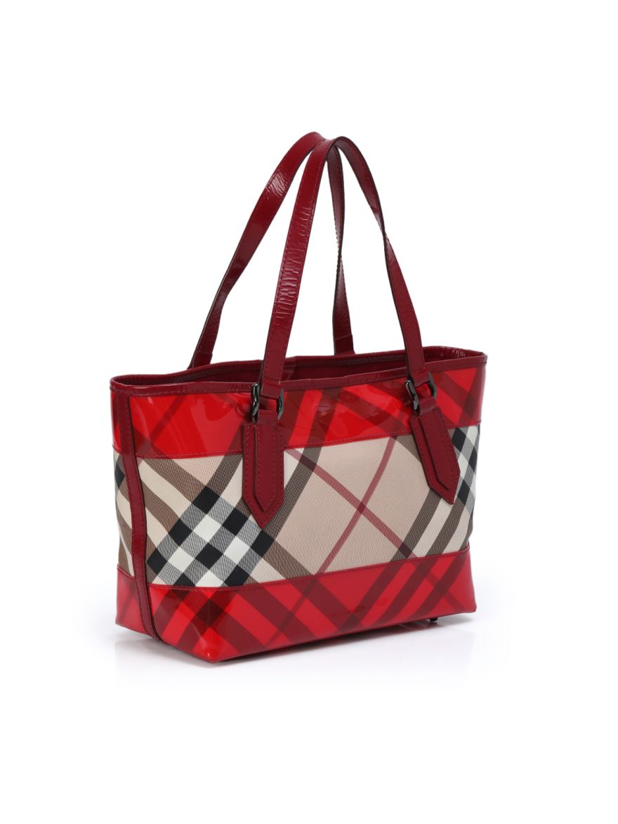 Nova Check Red Candy Tote Small