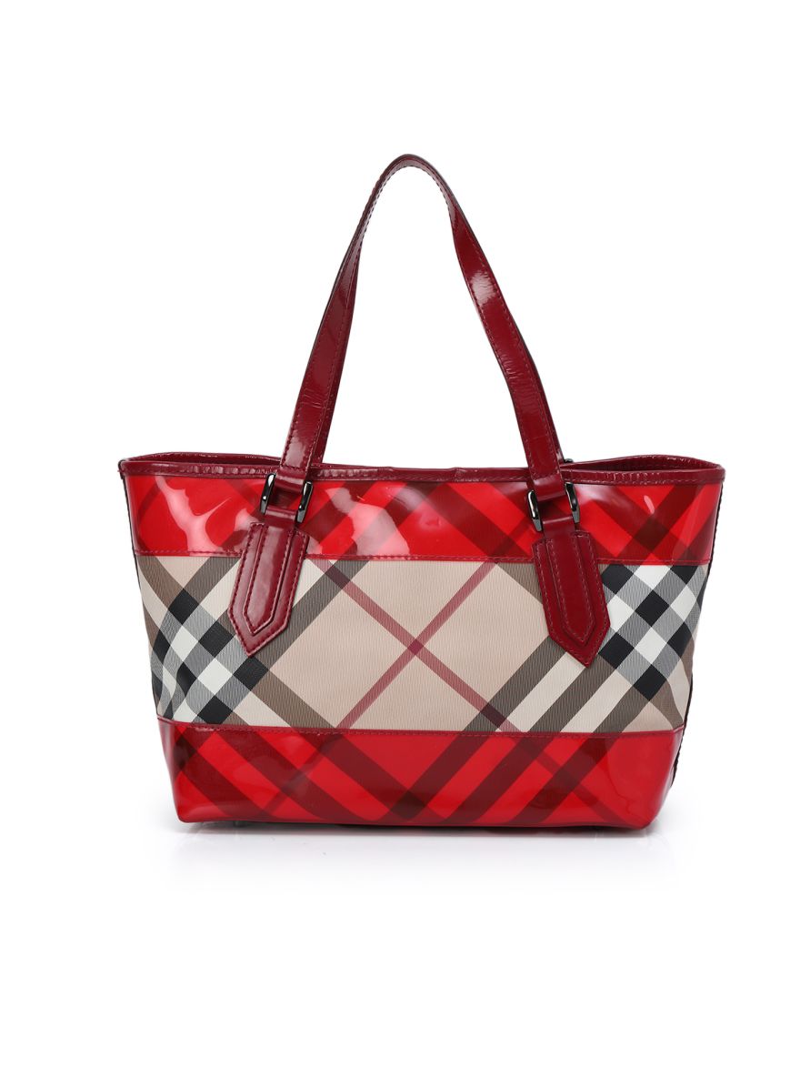 Nova Check Red Candy Tote Small