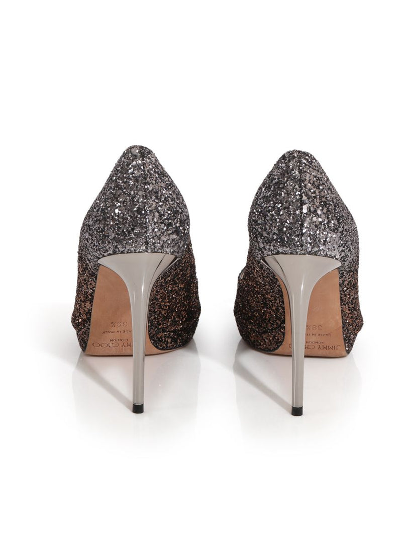 Women pre loved Jimmy Choo Coarse Glitter Heels Size-39.5