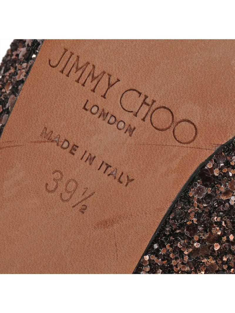 Women's Jimmy Choo Coarse Glitter Heels Size-39.5