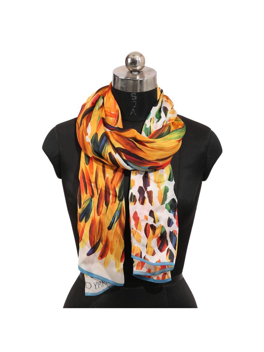 Anouk Feather Print Pumps, With  Multicolour Printed Scarf Combo Size 39