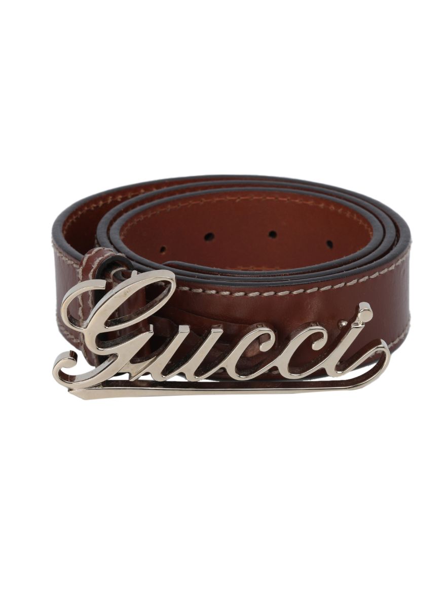 Logo Brown Vintage Belt 36