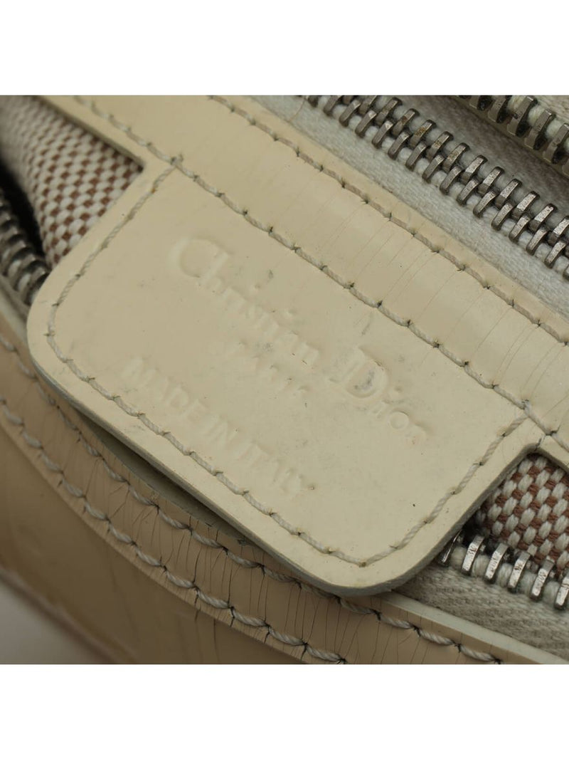 Beige Monogram Patent Leather Boston Bag